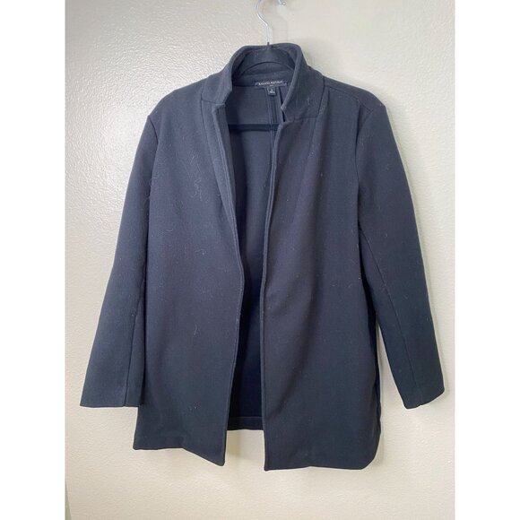 Banana Republic Women’s Open Front Black Coat Small Polyester Blend mid length - Picture 2 of 7